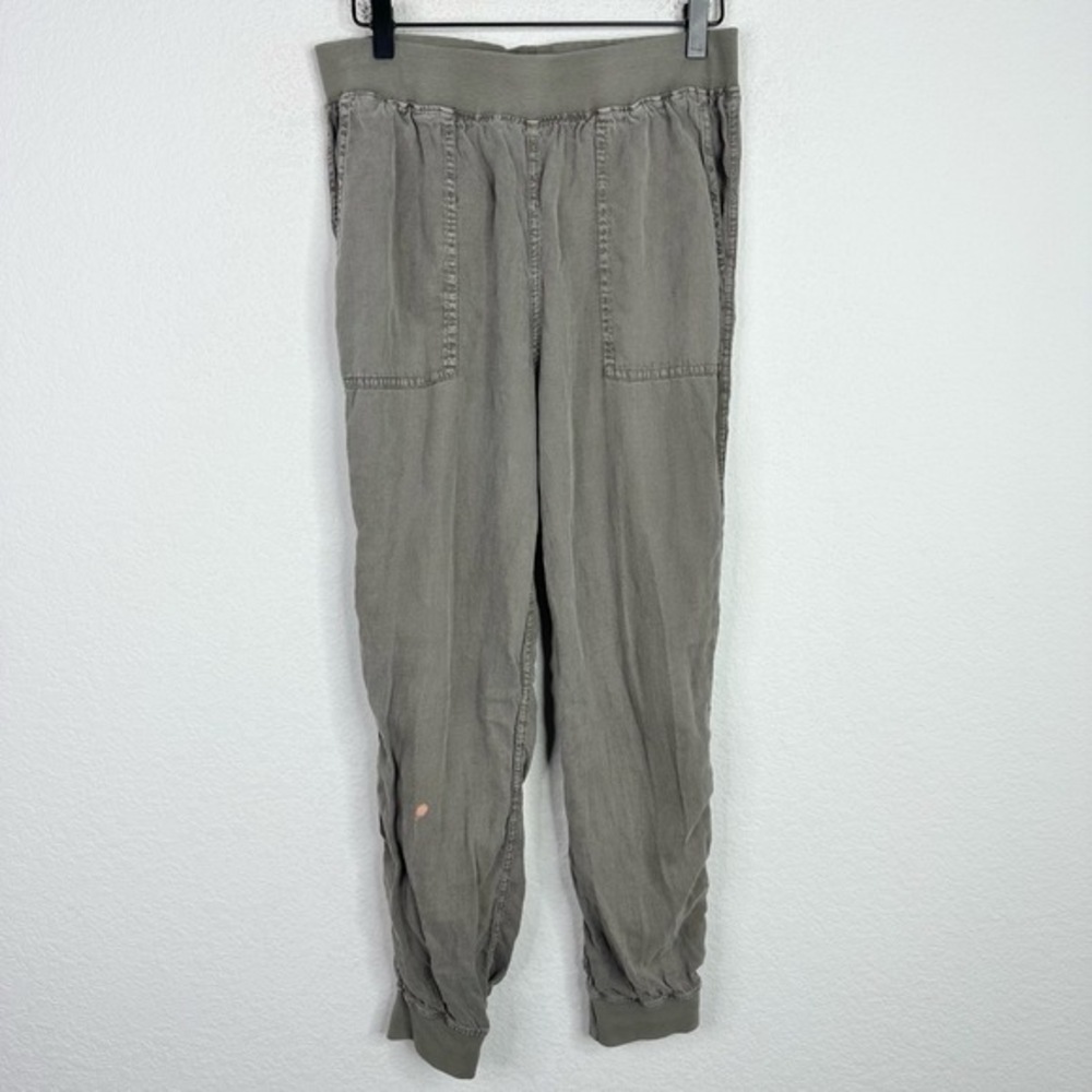 Faherty Pants Womens Large Grey Arlie Linen Blend Elastic Waist Jogger Gorpcore